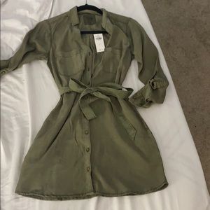 Army Green T-shirt Dress